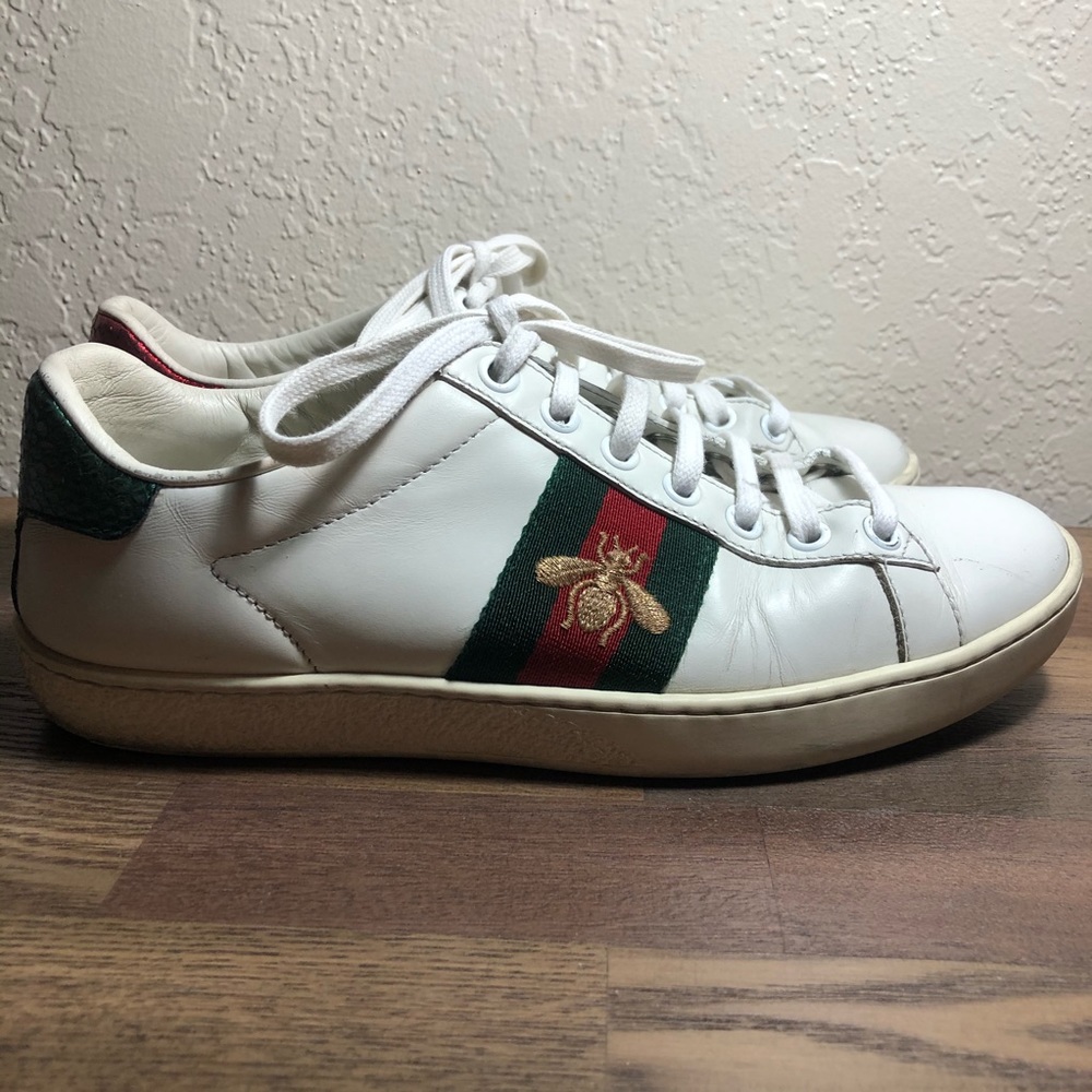 Gucci Ace Leather Sneaker with Bee